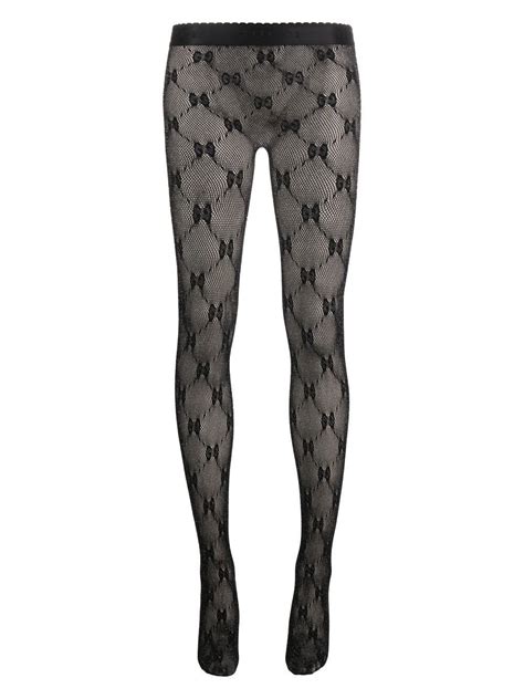 gucci collant donna|GG knit tights in black and silver .